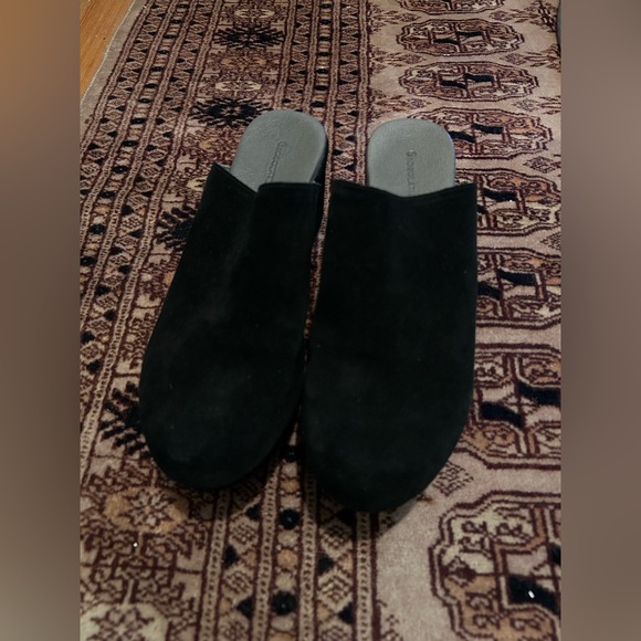 Chocolat Blu women’s black suede Ginette platform clogs size 10 leather - Picture 3 of 8